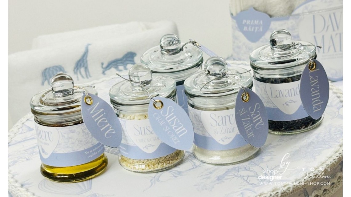 Set prima băiță după botez Safari Blue Jungle Ritualul blând al apei pentru băieți 28